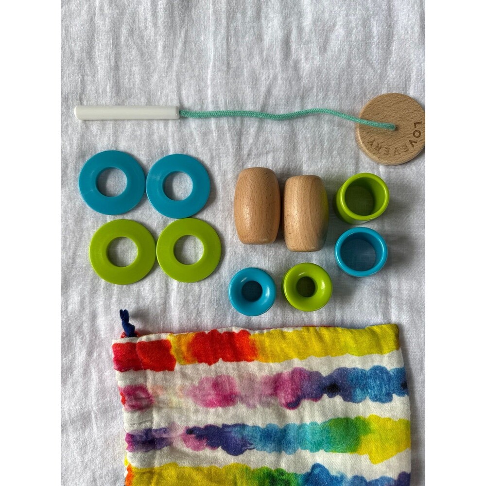 Lovevery Threadable Bead Kit + Drawstring Bag - Picture 2 of 5